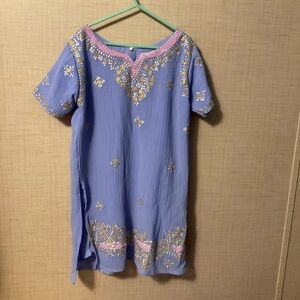 Elegant Blue and Pink Kids Formal Dress